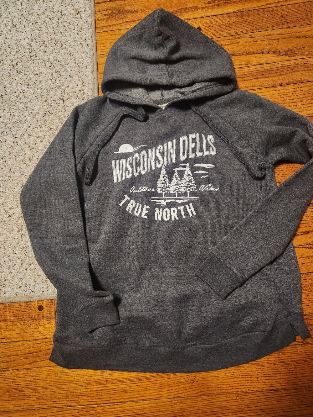 Wisconsin Dells True North Charcoal Gray Hoodie Sweatshirt